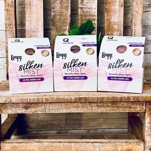 NWT 3 Pack L'eggs Q Sun Beige Silken Mist Ultra Sheer Leg Control Top Pantyhose